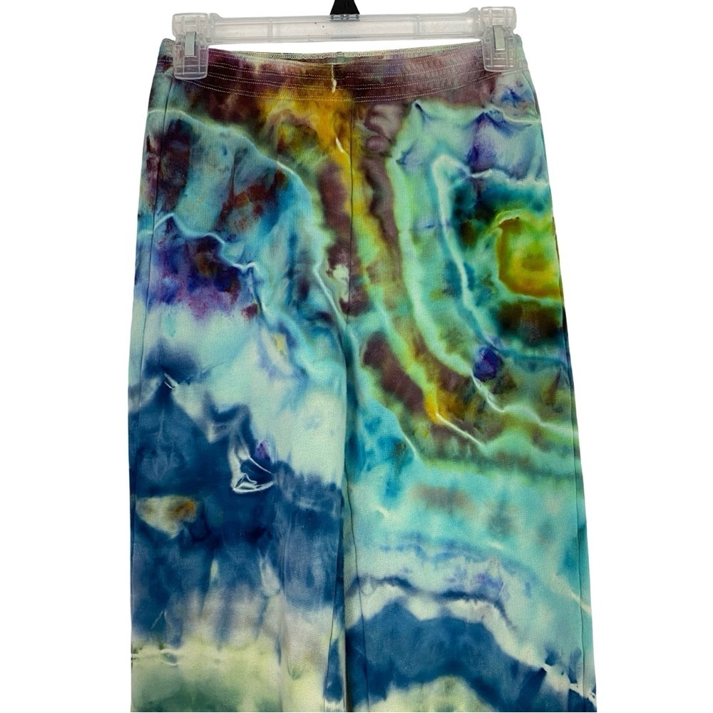 Aritzia Babaton Tie Dye Sweat Pants Womens Size XS High Rise Organic Cotton Blue - Picture 8 of 10